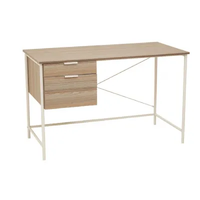 Workplace Veneer Desk With Drawers (Light Oak)