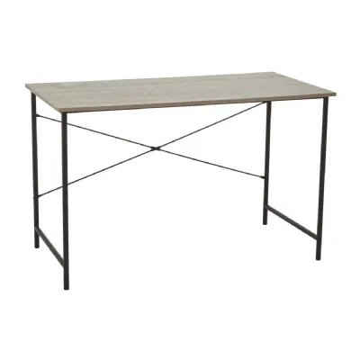 Grey Oak Rectangular Industrial Style Desk