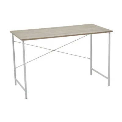 Natural Oak Rectangular Industrial Style Desk