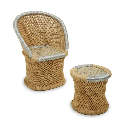 Rowan Natural Bamboo Chair And Stool