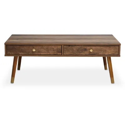 Minimal Wooden 2 Drawer Coffee Table