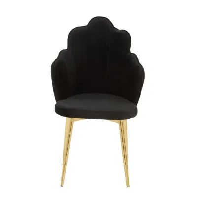 Tian Black Velvet Dining Chair