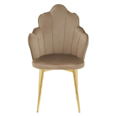 Tian Art Deco Mink Velvet Shell Chair