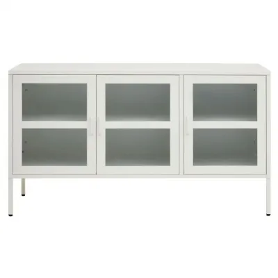 Three Door White Metal Sideboard