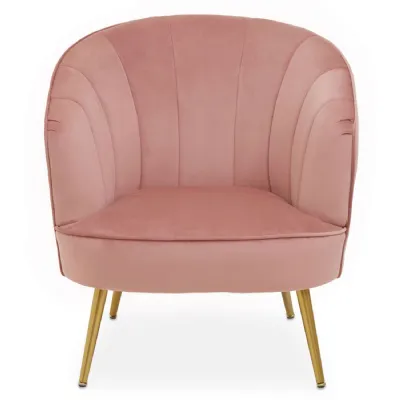 Yolanda Pink Velvet Cocktail Chair