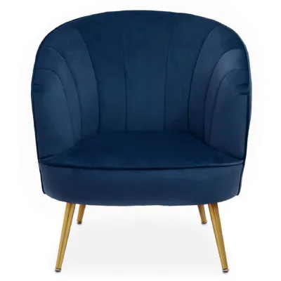 Yolanda Midnight Blue Velvet Cocktail Chair