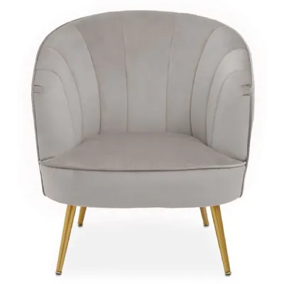 Yolanda Grey Velvet Cocktail Chair