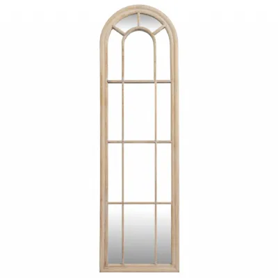 Washed Wood Tall Arched Window Mirror