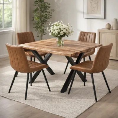 Malmo Tan Swivel Dining Chair