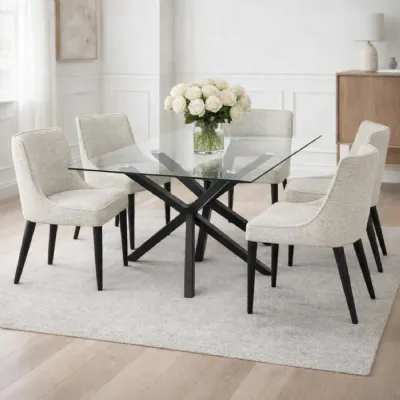 Monza Rectangular Glass Dining Table