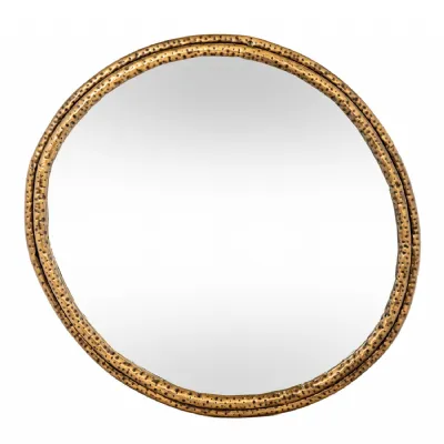 Nahla Small Mirror With Dimpled Frame