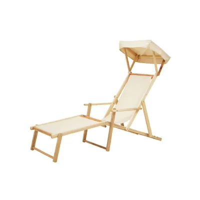 Adjustable Cream Outdoor Lounger