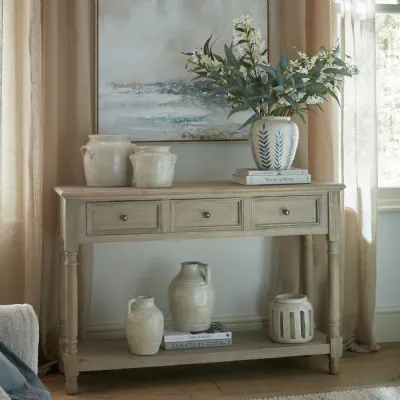 Delphine Collection 3 Drawer Console With Shelf