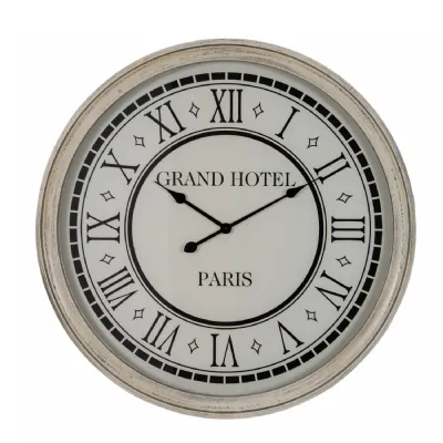 Hotel Paris Large Grey Clock With Glass