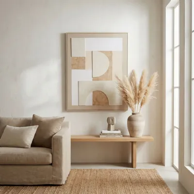 Lumera Linen Textured Canvas in Frame
