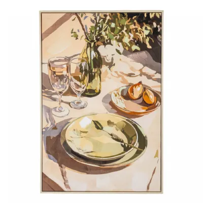 Alfresco Morning Hand Painted Canvas in Frame