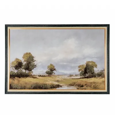 Spring Landscape Hand Painted Canvas in Classic Frame