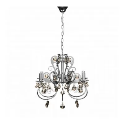 Contemporary Chrome 6 Arm Chandelier