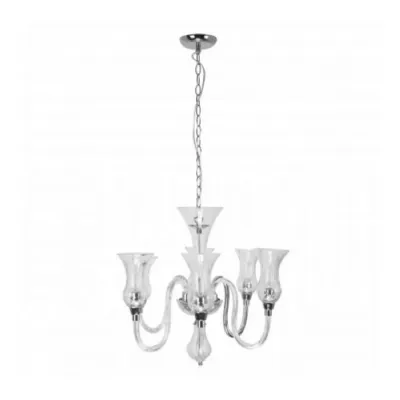 Modern Fluted 6 Arm Chandelier