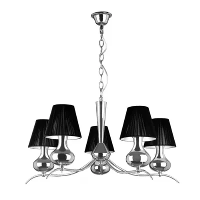 Elegant 5 Arm Black Shade Pendant Chandelier