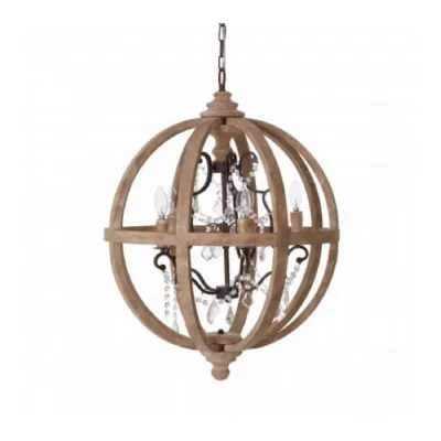 Wood Cage Chandelier