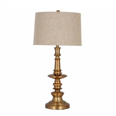 Gatsby Brushed Gold Finished Table Lamp With Linen Shade