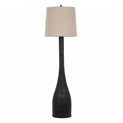 Brompton Floor Lamp With Grey Linen Shade