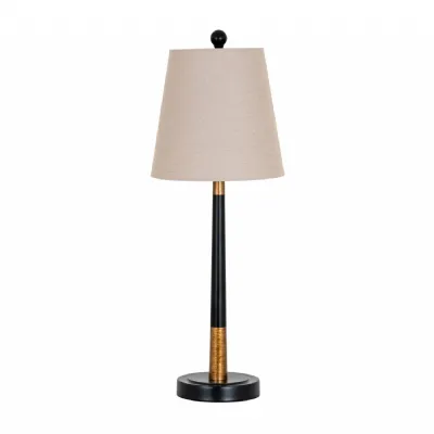 Everly Table Lamp With Grey Linen Shade