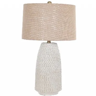 Cove Ceramic Table Lamp With Grey Shade