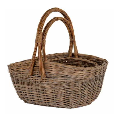 Briar Collection Set Of Two Wicker Trug Baskets