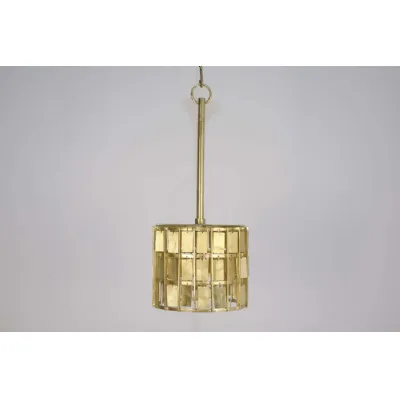 Brushed Gold Small Iron Tile Design Pendant