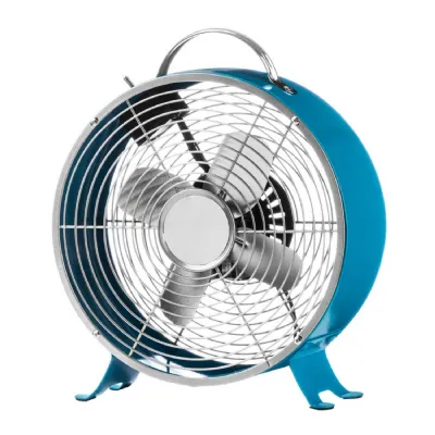 Electric Blue Retro Desk Fan