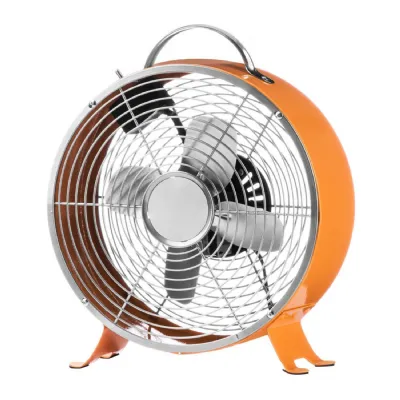 Neon Orange Retro Desk Fan