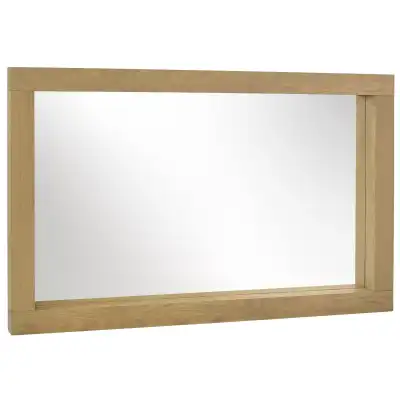 Light Oak Rectangular Wall Mirror