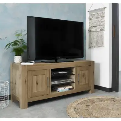 Light Oak Open TV Media Unit