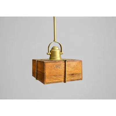 Dabla Square Lamp With Inside Brass Cladding Large
