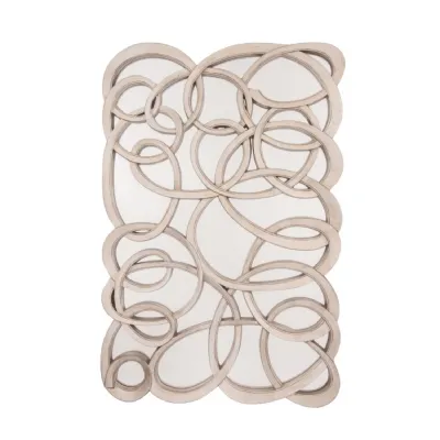 Silver Swirl Wall Mirror with Leaf Finish