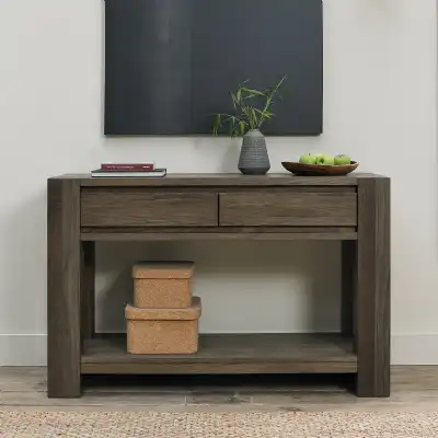 Dark Oak Console Table 125cm Wide