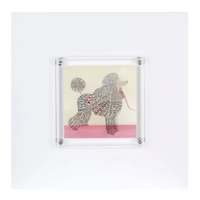 Contemporary Wide Framed Poodle Word Wall Art