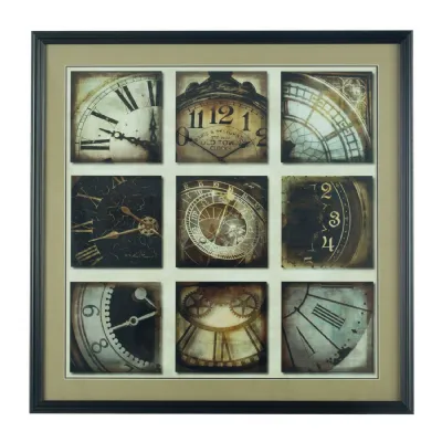 Vintage Framed Clocks Multi Picture Wall Art