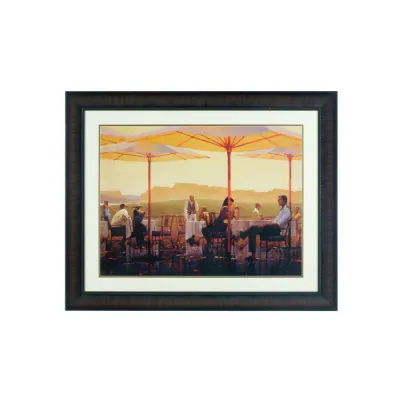 Vintage Framed Winery Terrace Wall Art