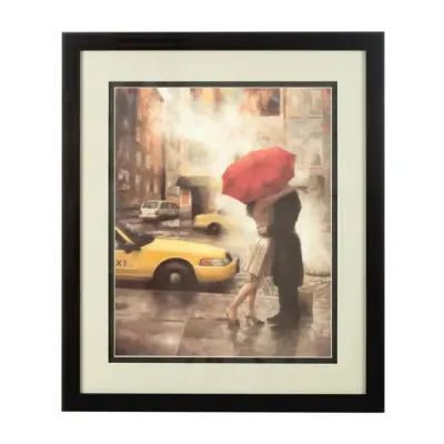 Black Framed Couple Under Umbrella Wall Art