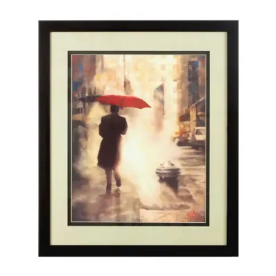 Black Framed Umbrella Man Wall Art