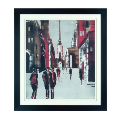 Contemporary Framed City Drawing Wall Art