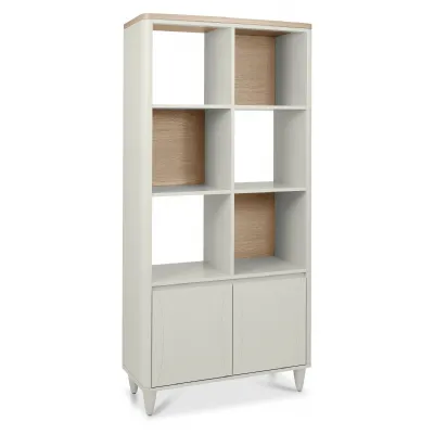 Grey and Scandi Oak 2 Door Open Display Shelving Unit
