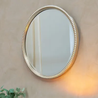 Lilly Champagne Finish Small Round Mirror
