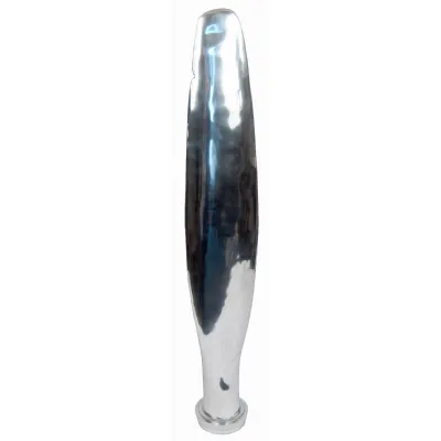 Modern Silver Aluminium Distressed Propeller Decorative Ornament 99cm