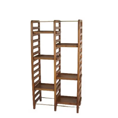 Okha Wooden Shelving Unit With 6 Trays