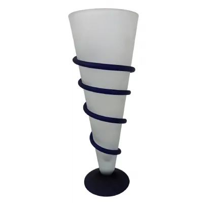 Whi Blue Spiral Frosted Vase 27.5cm