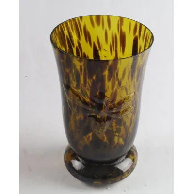 Tiger Vase Glass Dragonfly Design